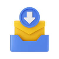 Ilustración de icono de mensaje de correo electrónico de correo 3d png