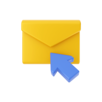 3d mail email message icon illustration png