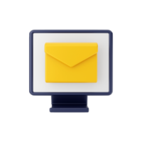 Ilustración de icono de mensaje de correo electrónico de correo 3d png