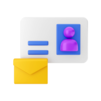 Ilustración de icono de mensaje de correo electrónico de correo 3d png