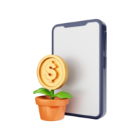 Ilustración de icono de función de teléfono inteligente 3d png