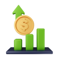 ilustração do dólar da moeda da moeda do dinheiro 3d png