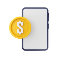 3d geld munt pictogram illustratie png