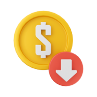 Ilustración de icono de moneda de dinero 3d png