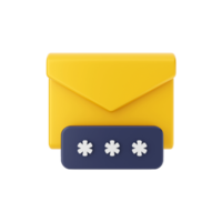 3d mail email message icon illustration png