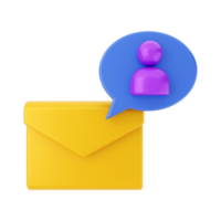 3d mail email message icon illustration png