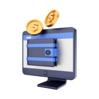 3d computer function icon illustration png