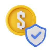 3d money coin icon illustration png