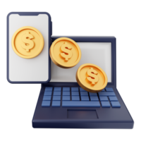 3d money coin icon illustration png