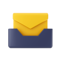 Ilustración de icono de mensaje de correo electrónico de correo 3d png