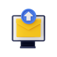 3d mail email message icon illustration png