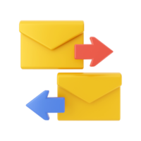 illustration d'icône de message e-mail 3d png
