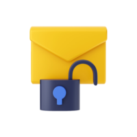 3d mail email message icon illustration png