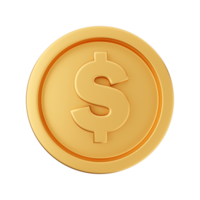Ilustración de dólar de moneda de moneda de dinero 3d png