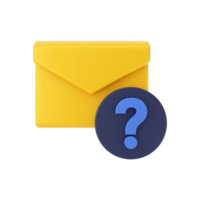 3d mail email message icon illustration png