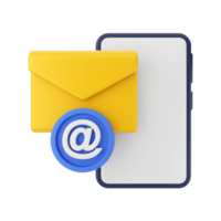 3d mail email message icon illustration png