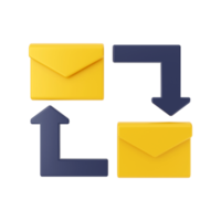 3d mail email message icon illustration png