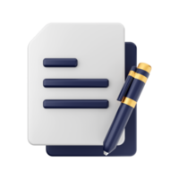 3d Document File Icon Illustration png