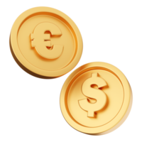 3D pengar mynt ikon illustration png