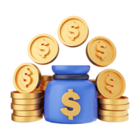 3d money coin icon illustration png