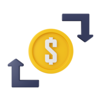 3d money coin icon illustration png