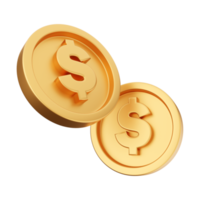 ilustração de ícone de moeda de dinheiro 3d