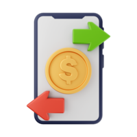 3d money coin icon illustration png