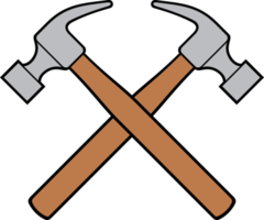 icono de ilustración png de martillos cruzados