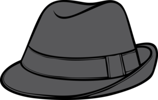 Men's classic fedora hat png illustration