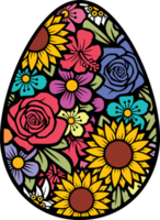 huevo floral color png ilustración