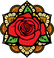 Mandala rose color png illustration