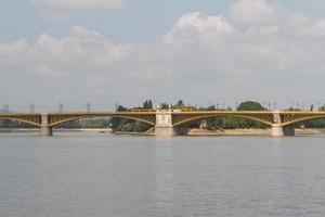 Scenic view of the recently renewed Margit bridge in Budapest. photo