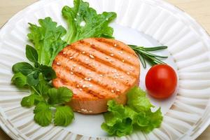 Salmon burger cutlet photo