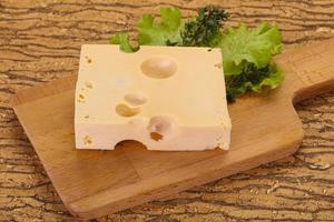 Maasdam cheese brick photo