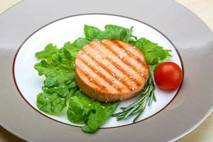 Salmon burger cutlet photo