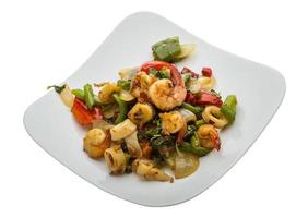 Seafood with vegetables photo