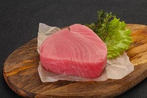 Raw tuna steak photo