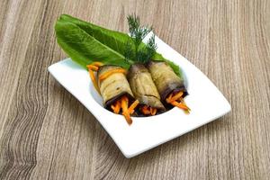 Eggplant rolls with carrot photo