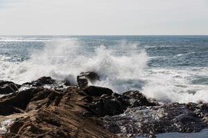 waves crashing over Portuguese Coast photo