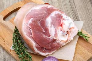 Raw pork knuckle photo