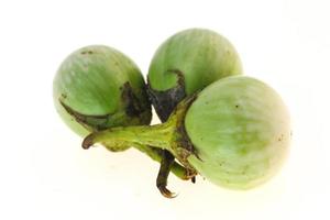 Asian green eggplant - ready for cooking photo