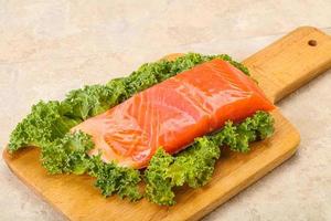 Salmon fillet slice for cooking photo