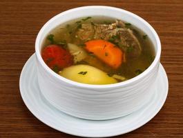 Beef soup with vegetables photo