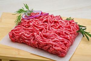 Raw beef minced meat photo