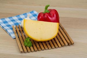 Yellow round cheese photo