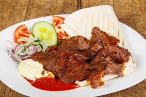 Doner in the plate with meat photo