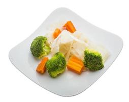 Boiled cabbage and broccoli photo