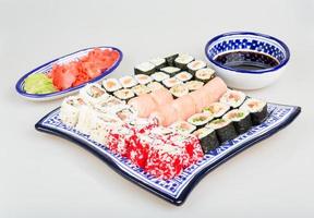 Sushi Set - Different Types of Maki Sushi and Nigiri Sushi photo