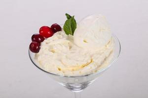 Ice cream with dry plum photo