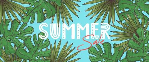 Hand drawn summer banner Vector. vector